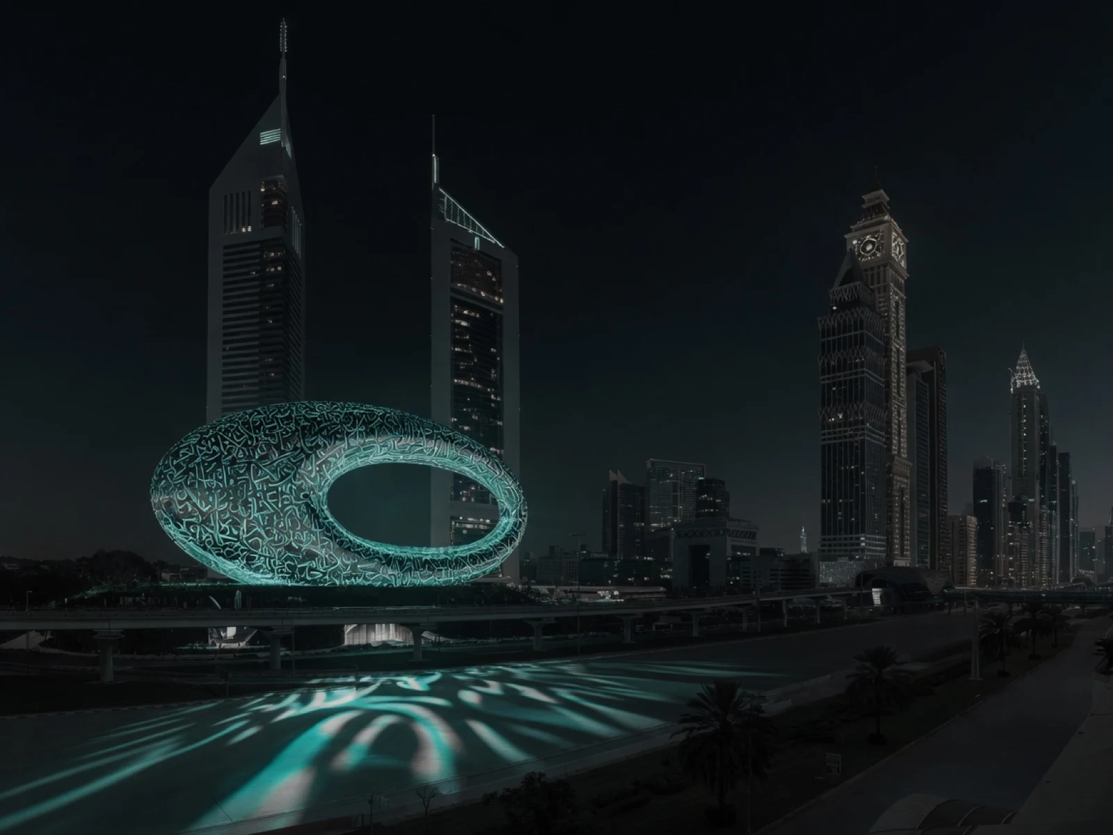 Dubai night skyline